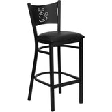 hercules series black coffee back metal restaurant barstool