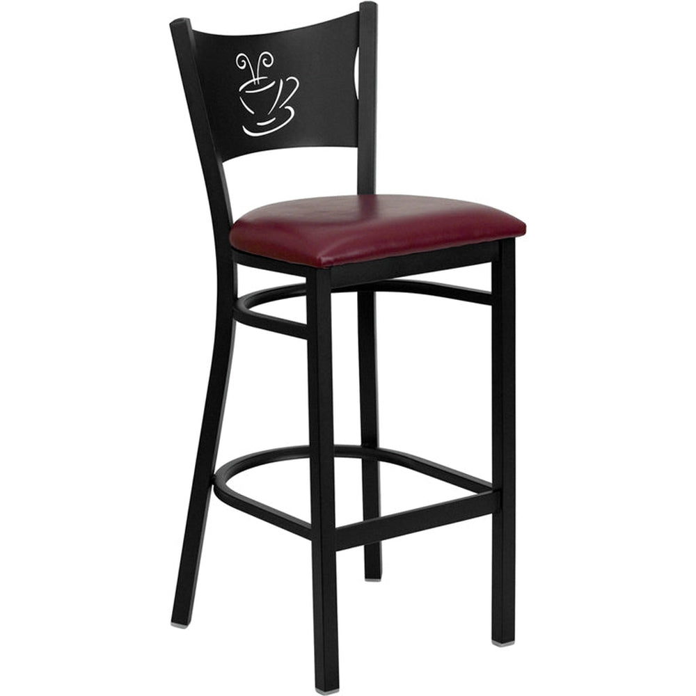 hercules series black coffee back metal restaurant barstool