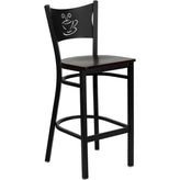 hercules series black coffee back metal restaurant barstool