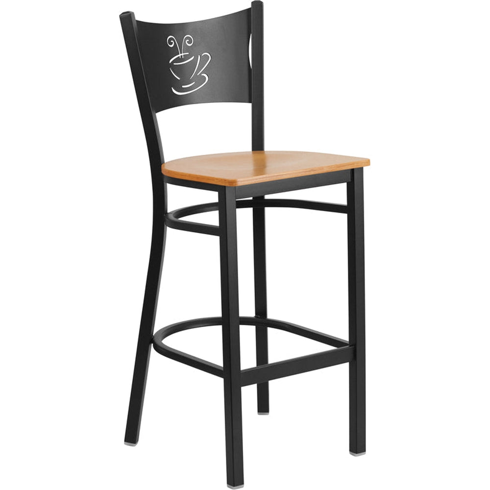 hercules series black coffee back metal restaurant barstool