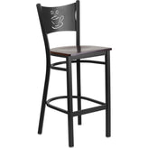 hercules series black coffee back metal restaurant barstool