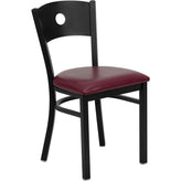 hercules series black circle back metal restaurant chair