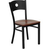 hercules series black circle back metal restaurant chair