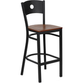 hercules series black circle back metal restaurant barstool