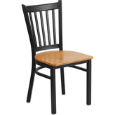 hercules series black vertical back metal restaurant chair