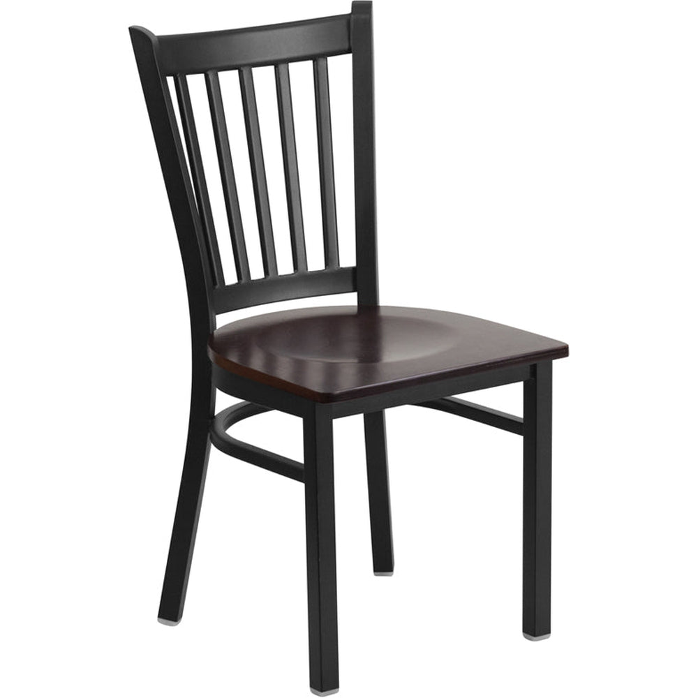 hercules series black vertical back metal restaurant chair