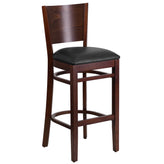 lacey series solid back wood bar stool