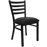 hercules series black ladder back metal restaurant chair