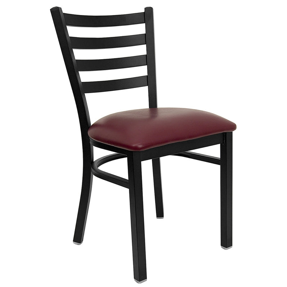 hercules series black ladder back metal restaurant chair