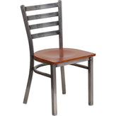 hercules series black ladder back metal restaurant chair