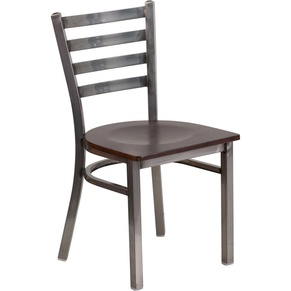 hercules series black ladder back metal restaurant chair