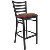 hercules series black ladder back metal restaurant barstool