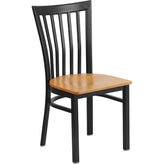 hercules series black school house back metal restaurant chair