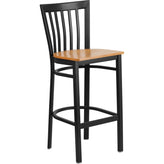 hercules series black school house back metal restaurant barstool