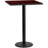 30inch x 48inch rectangular laminate table top with 24inch round table base