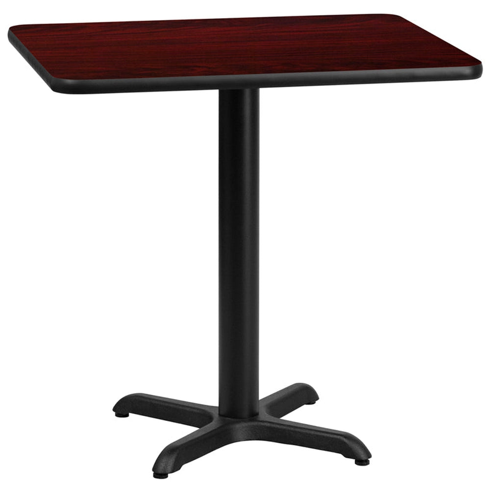 24inch x 30inch rectangular laminate table top with 22inch x 22inch table base