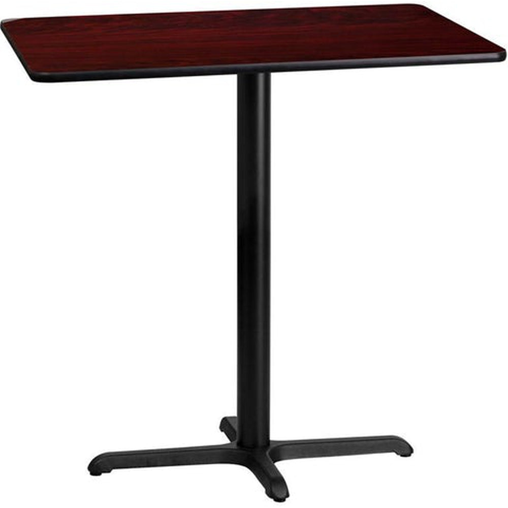 24inch x 42inch rectangular laminate table top with 23 5inch x 29 5inch table base