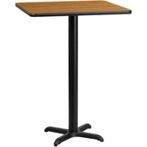 24inch x 30inch rectangular laminate table top with 22inch x 22inch table base