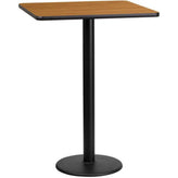 30inch x 42inch rectangular laminate table top with 24inch round table base