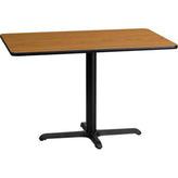 24inch x 42inch rectangular laminate table top with 23 5inch x 29 5inch table base