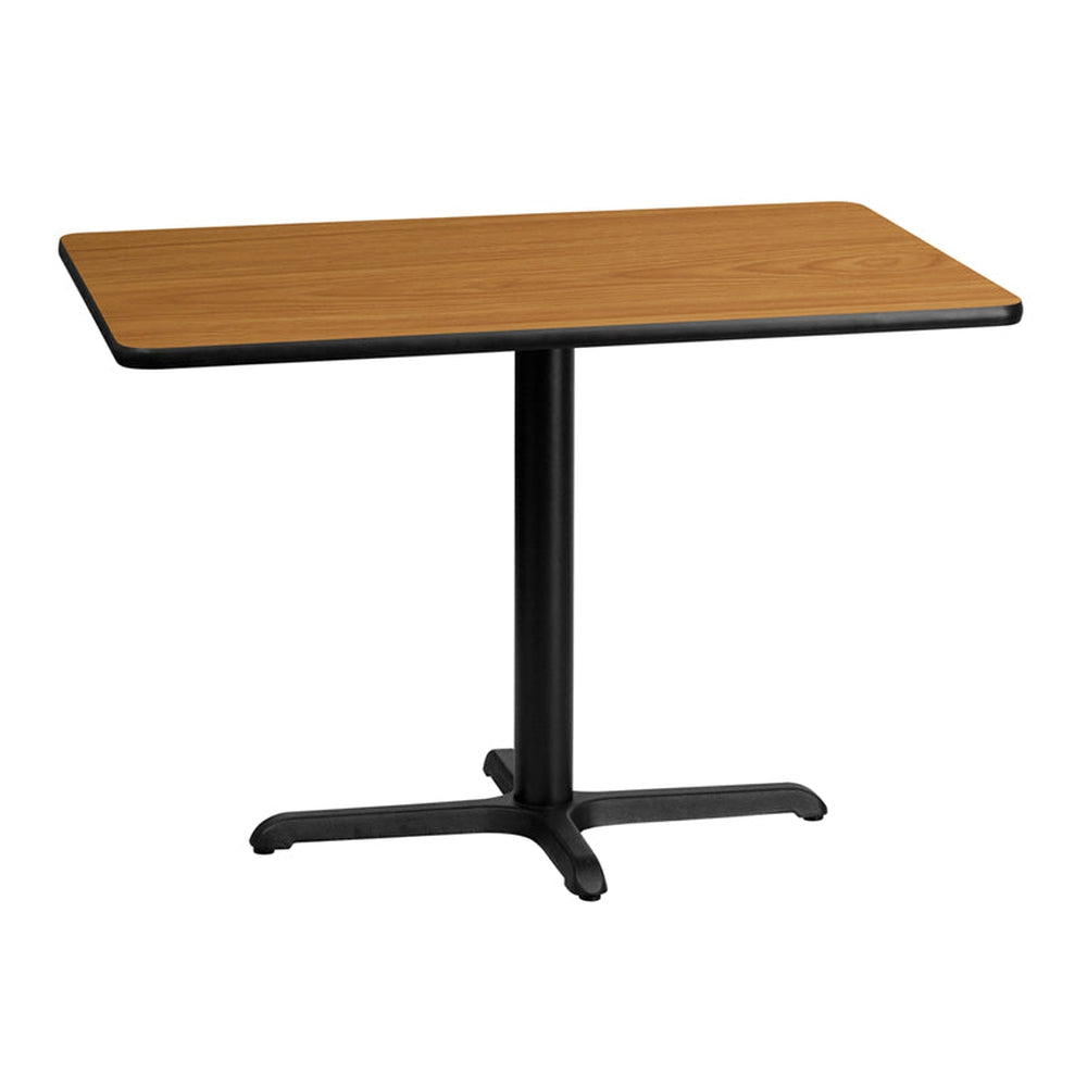 30inch x 42inch rectangular laminate table top with 23 5inch x 29 5inch table base