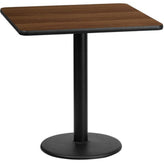 30inch x 48inch rectangular laminate table top with 24inch round table base