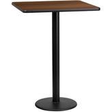 24inch x 30inch rectangular laminate table top with 18inch round table base