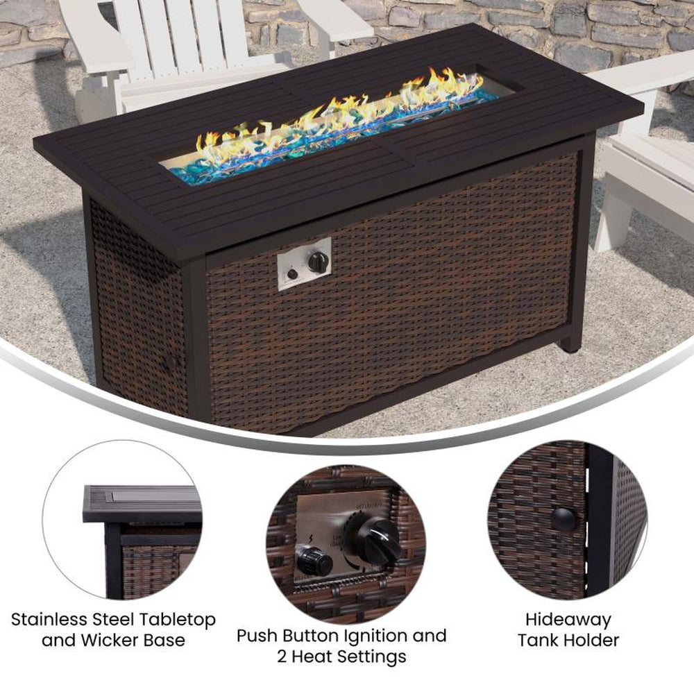 Olympia 45" x 25" Outdoor Propane Fire Pit Table