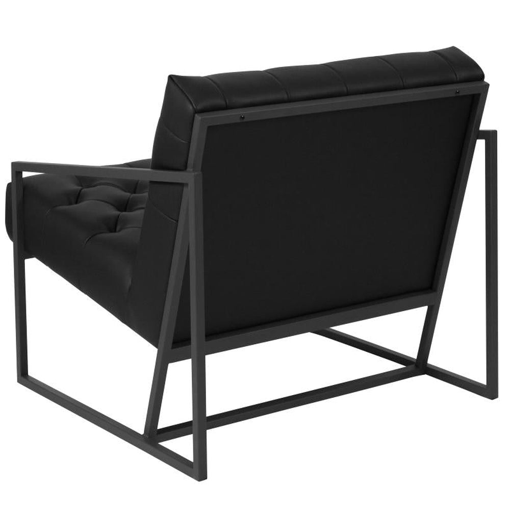 HERCULES Madison Series Black LeatherSoft Tufted Lounge Chair