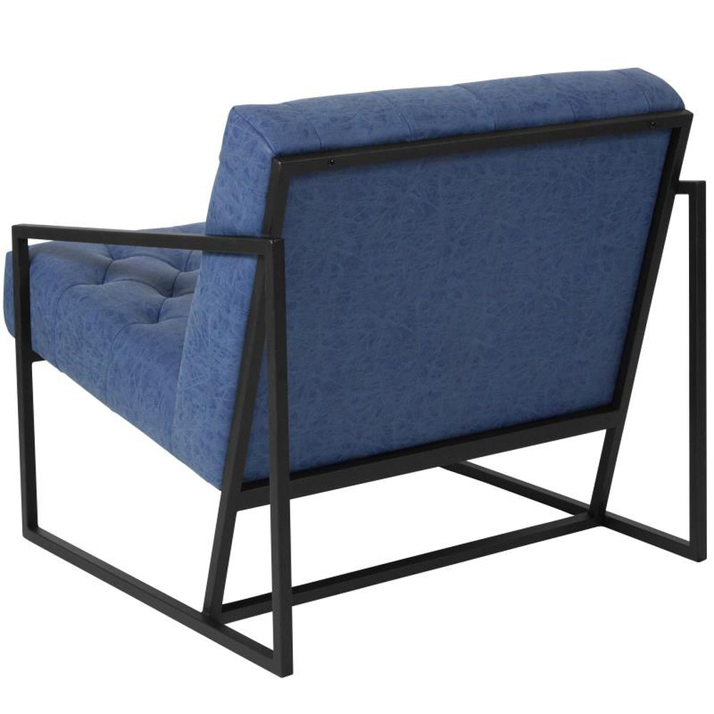 HERCULES Madison Series Retro Blue LeatherSoft Tufted Lounge Chair