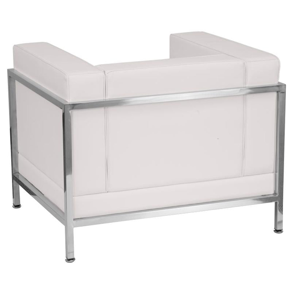 HERCULES Imagination Series Contemporary Melrose White LeatherSoft Chair with Encasing Frame