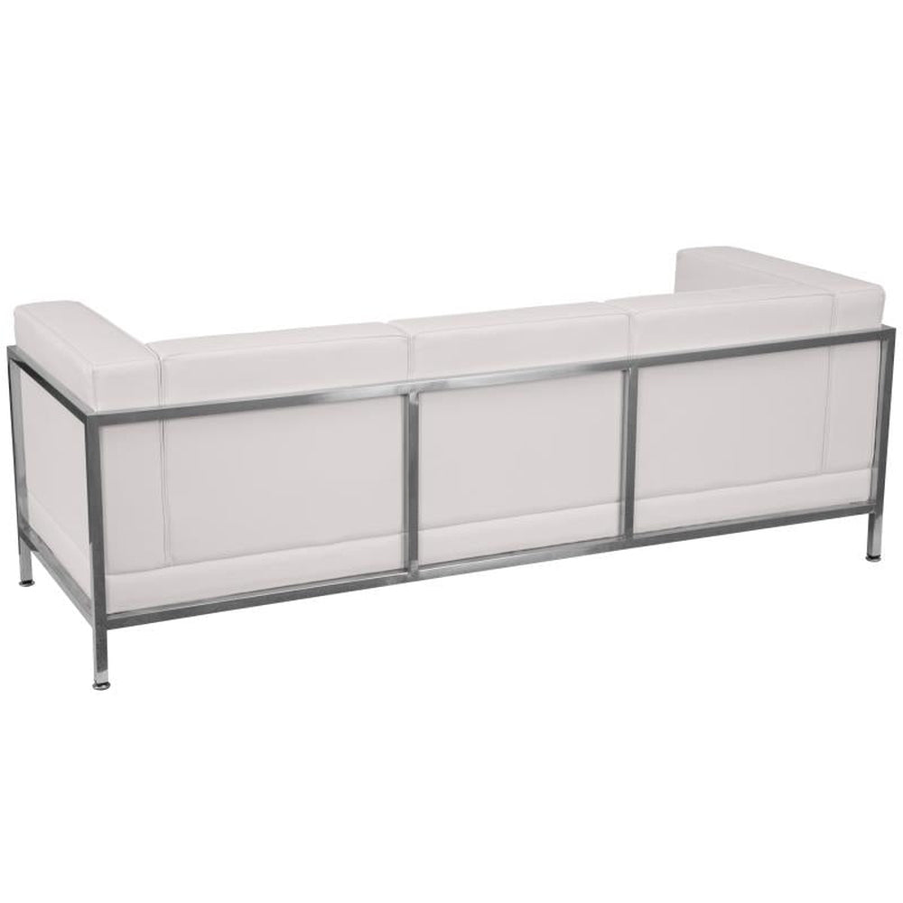 HERCULES Imagination Series Contemporary Melrose White LeatherSoft Sofa with Encasing Frame