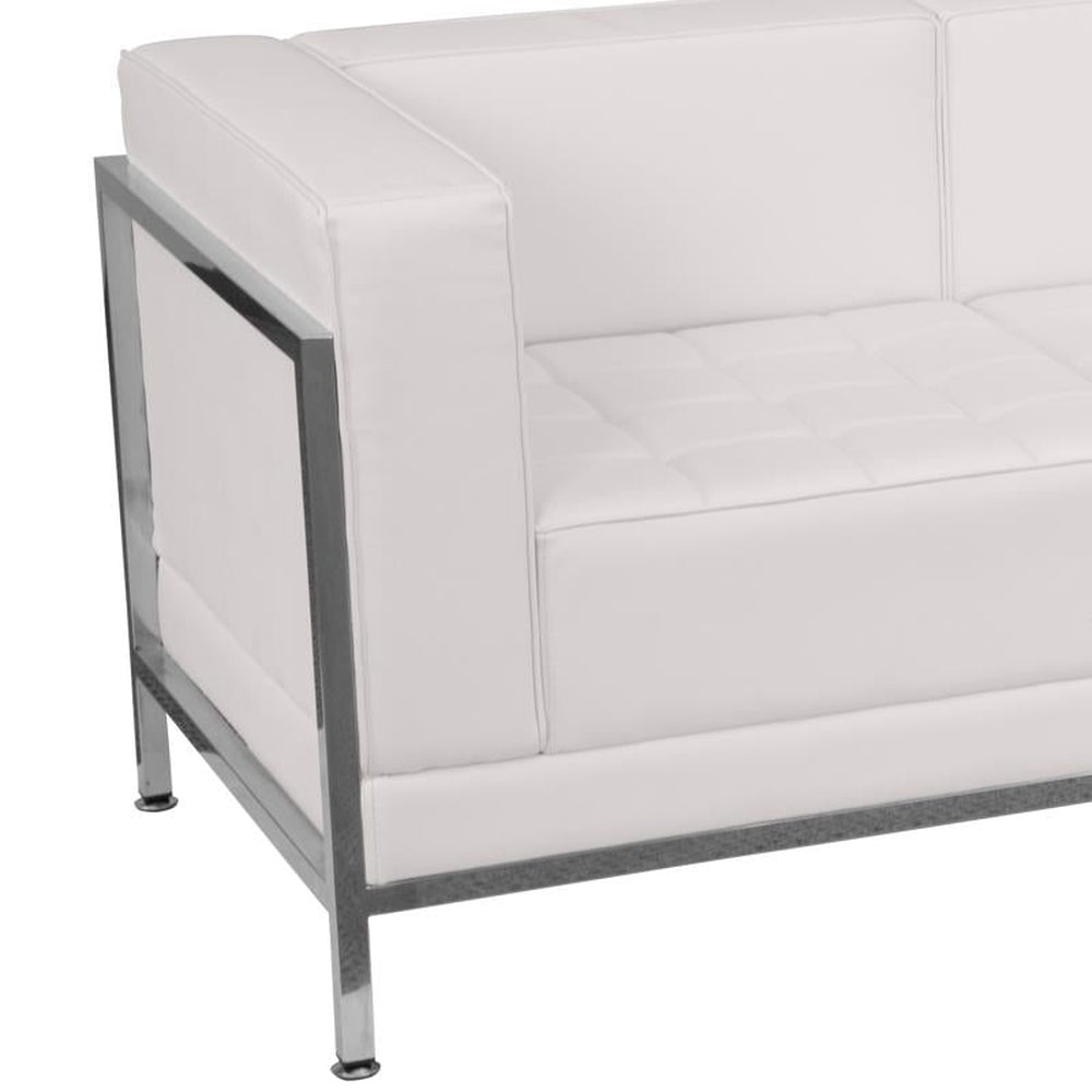 HERCULES Imagination Series Contemporary Melrose White LeatherSoft Sofa with Encasing Frame