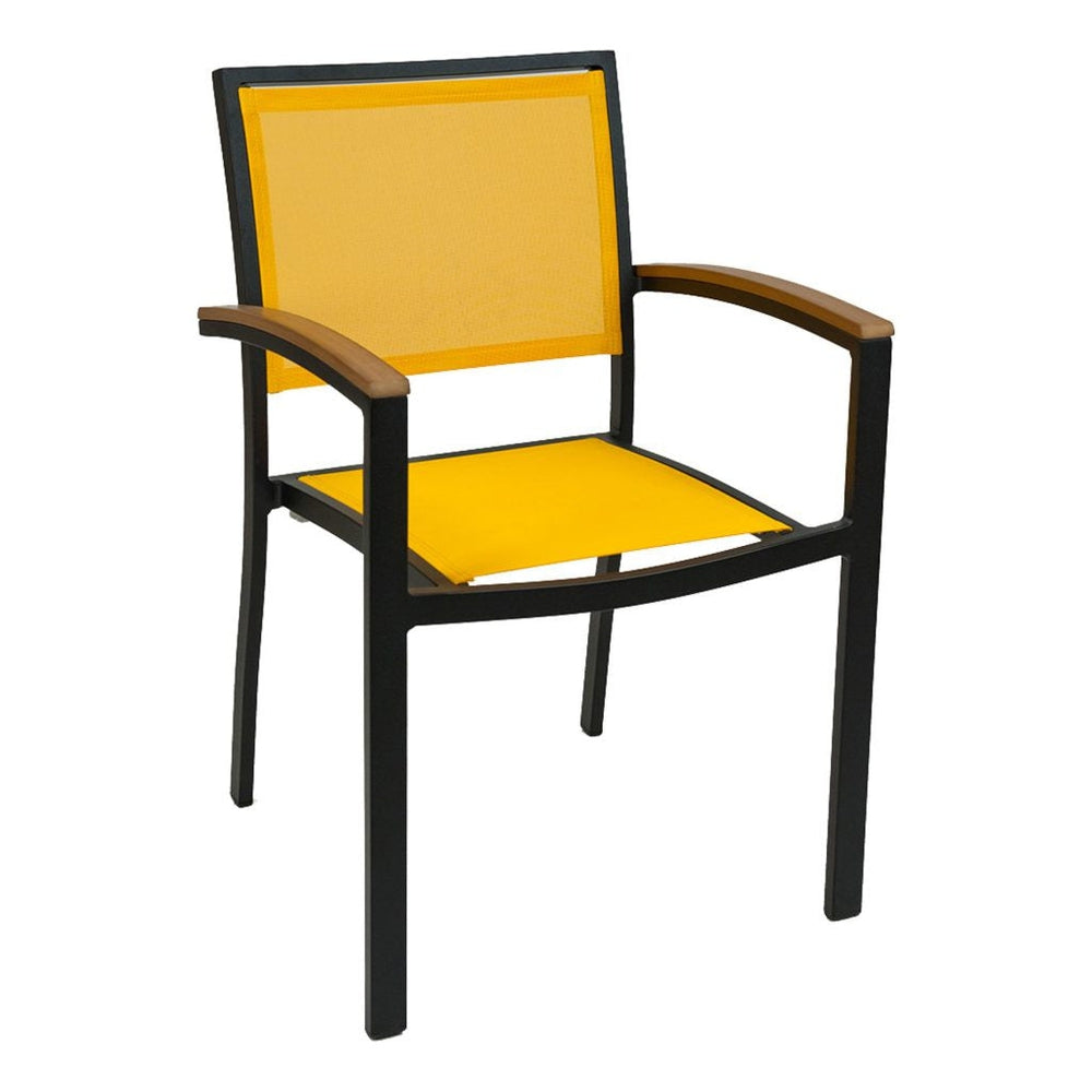 fs aluminum frame armchair with textile back black 1