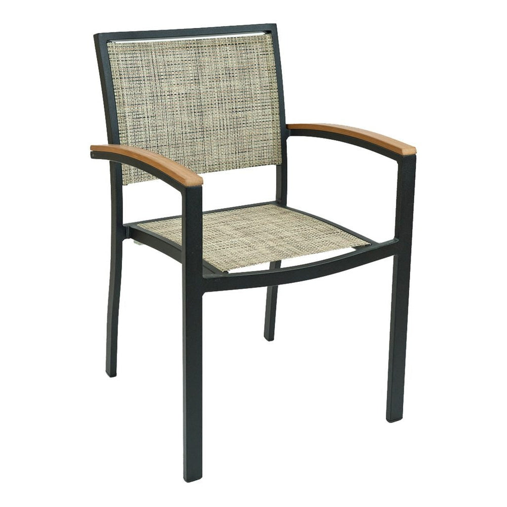 fs aluminum frame armchair with textile back black 1