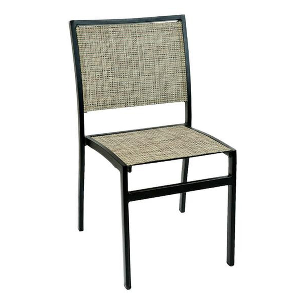 fs aluminum frame armchair with textile back silver