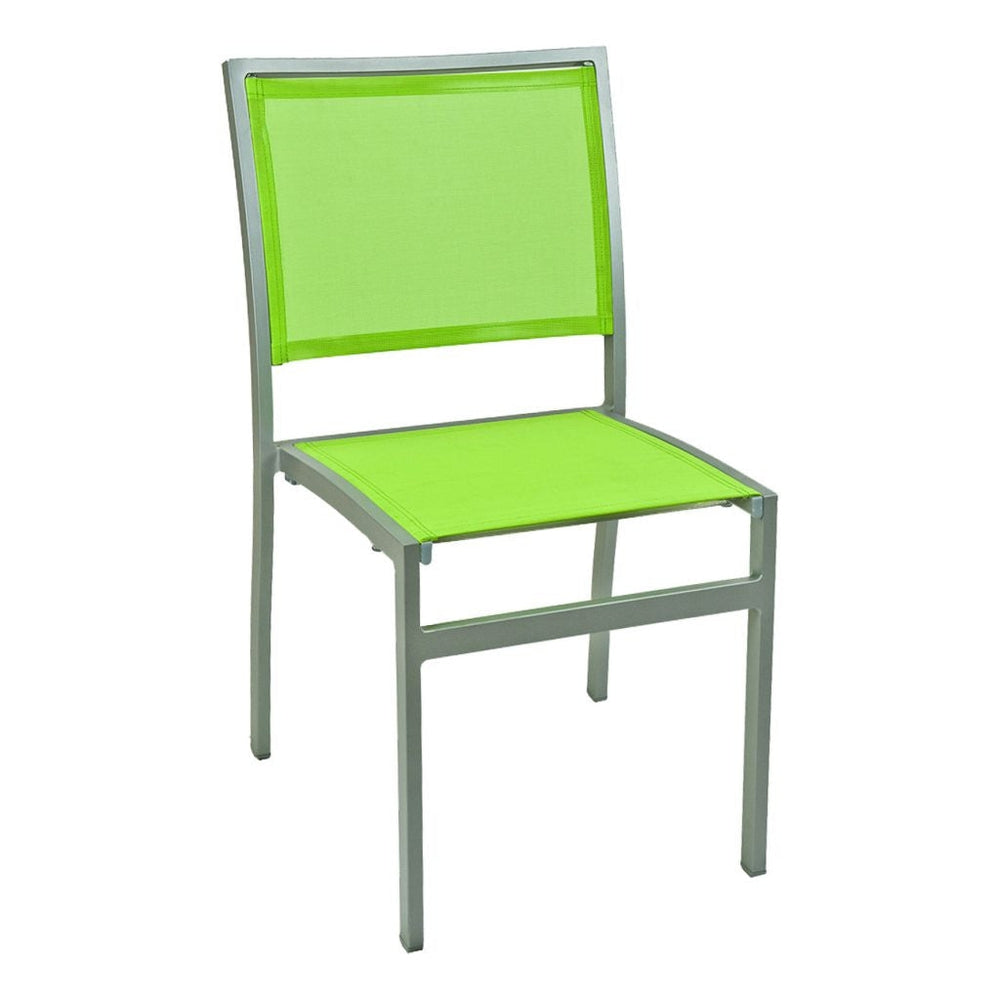 fs aluminum frame armchair with textile back silver