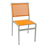 fs aluminum frame armchair with textile back silver