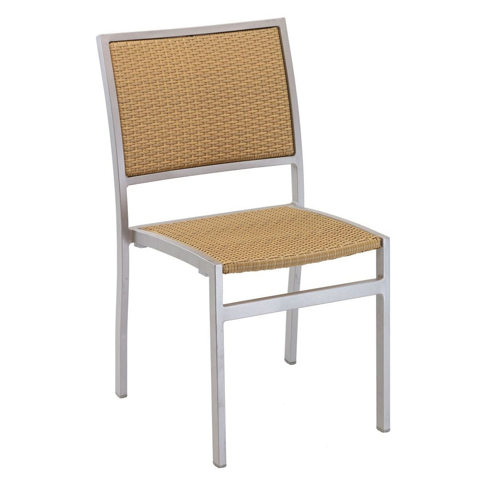 fs aluminum frame chair with pe weave back silver