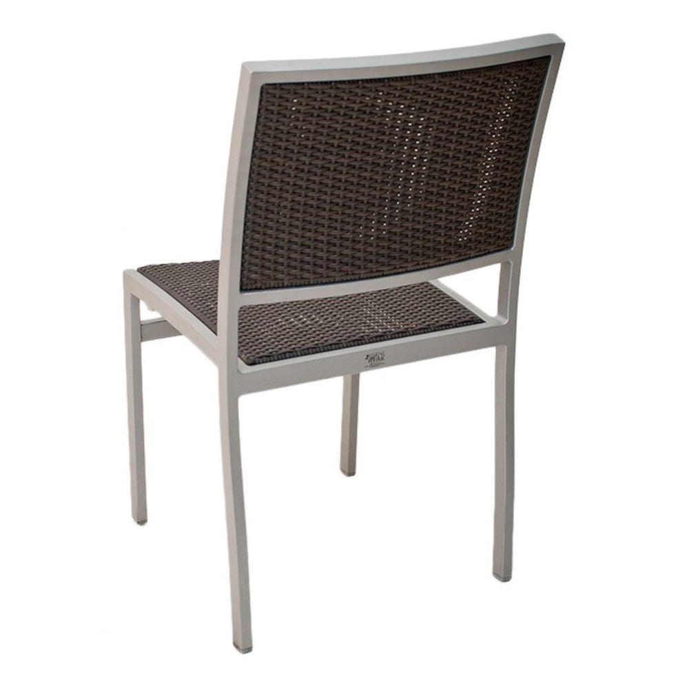 fs aluminum frame chair with pe weave back silver