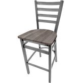 Clear Coat Ladderback Bar Stool with Plain Welds