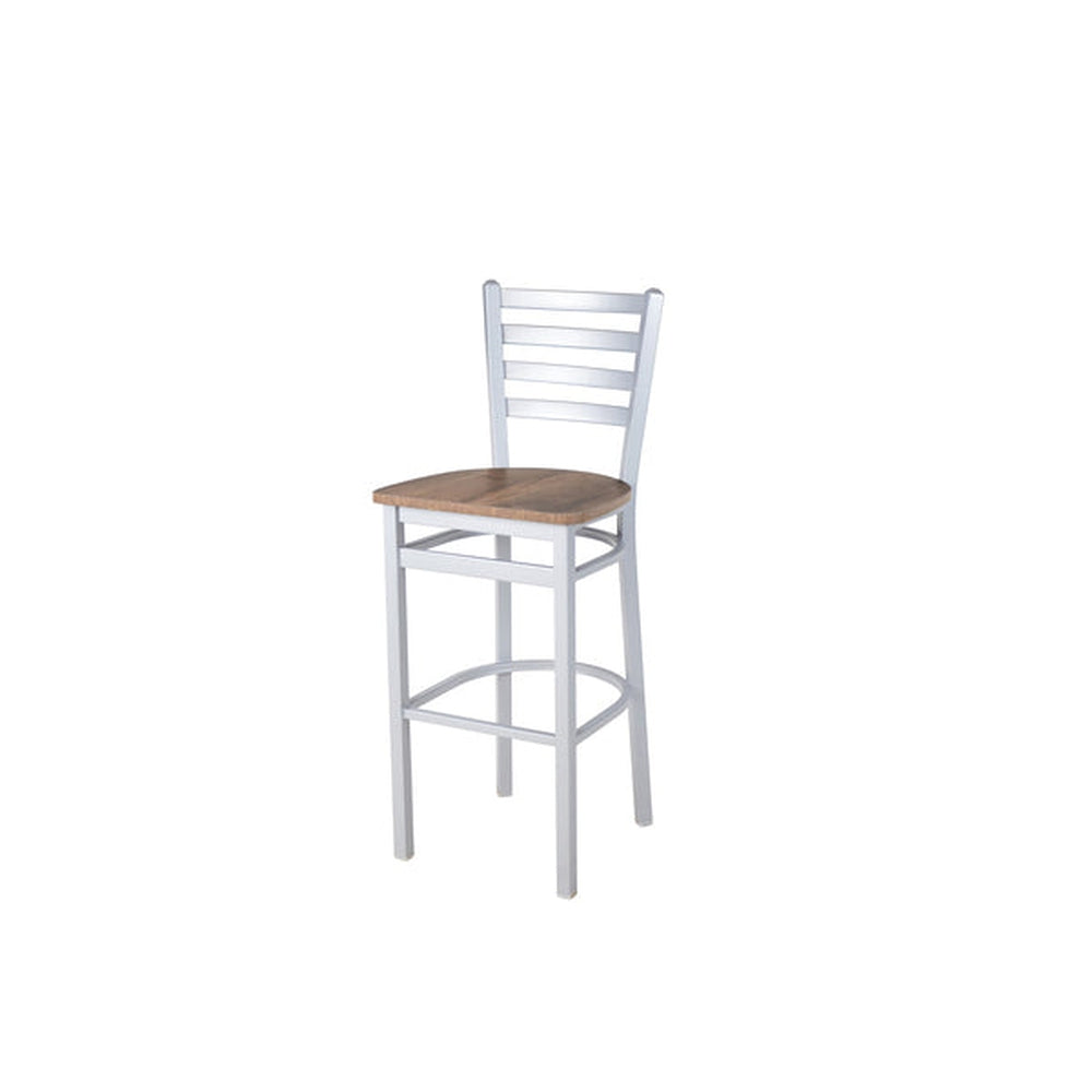 lima ladder back barstool silver mist finish