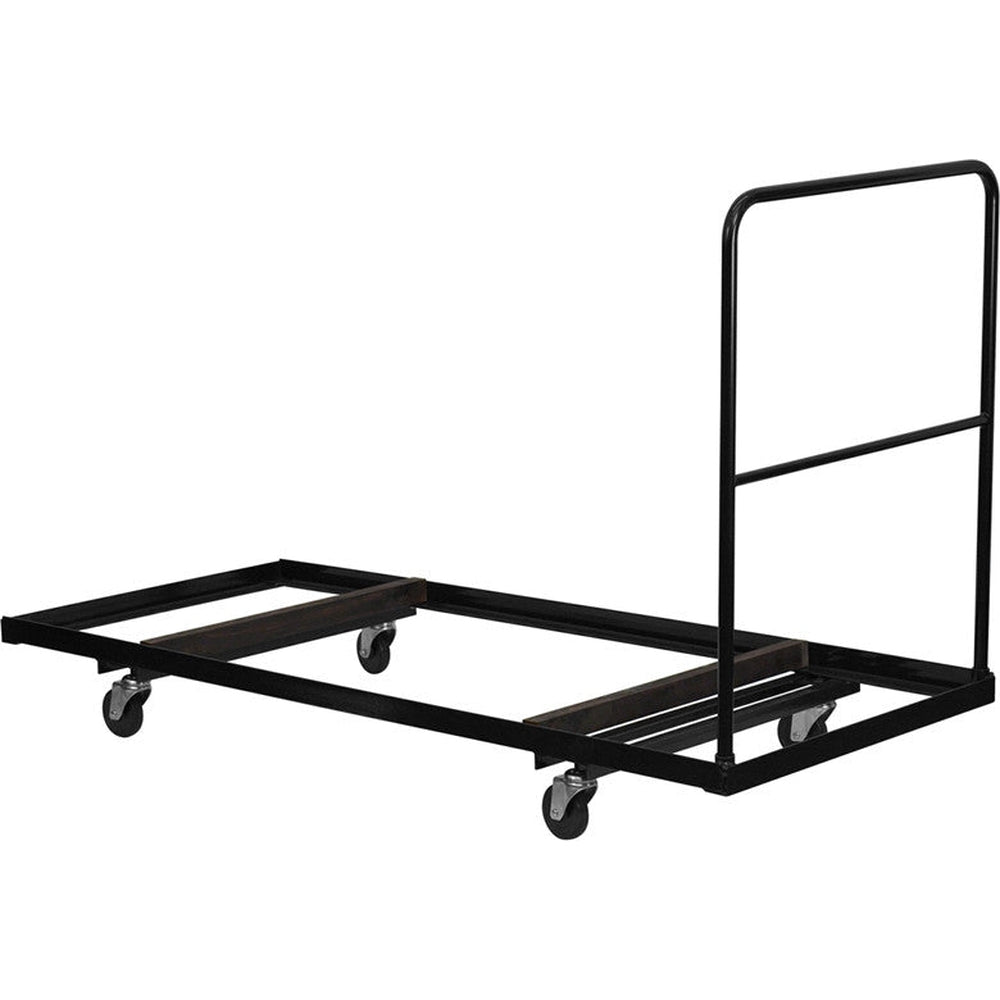 black folding table dolly for 30w x 72d rectangular folding tables