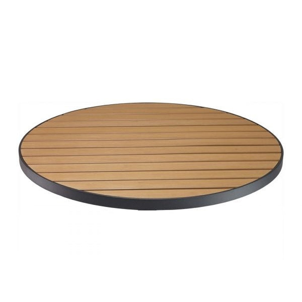 synthetic teak aluminum edge outdoor round table top