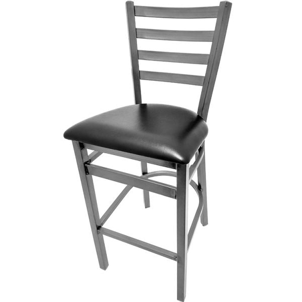 Clear Coat Ladderback Bar Stool with Plain Welds