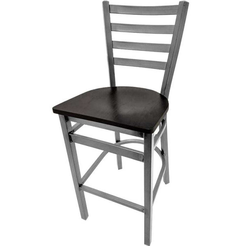 Clear Coat Ladderback Bar Stool with Plain Welds