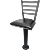 Ladder Back Clear Coat Bolt Down Pedestal Bar Stools