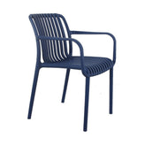 Resin Slatted Outdoor Stacking Arm Chairs