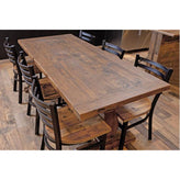 solid reclaimed wood table tops with breadboard ends