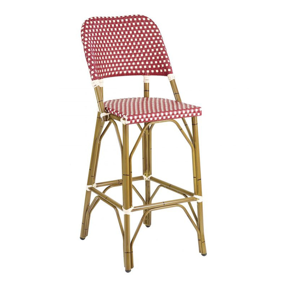 BRT Outdoor Aluminum Faux Wicker Bar Stool